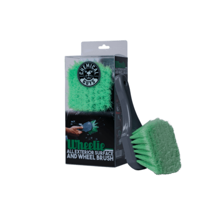 Wheelie Short-Handle Wheel &amp; Exterior Brush – Soft Synthetic Bristles for Gentle Yet Effective Cleaning