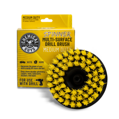 Chemical Guys Medium Duty Spinner Multi-Surface Drill Brush – Heavy-Duty Upholstery &amp; Carpet Cleaning